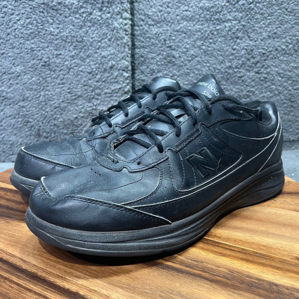New Balance 577 Mens Black Leather Lace Up Walking Shoes Size 13‎ NO INSOLES - Picture 5 of 12